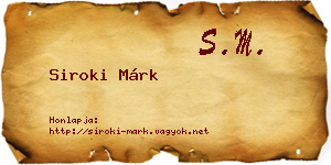 Siroki Márk névjegykártya