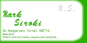 mark siroki business card